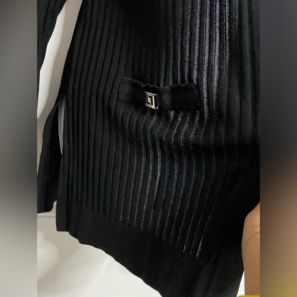 MISOOK Black Ribbed Open Front Cardigan Sweater - Picture 3 of 9